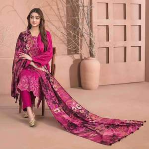 Haute Qualité Dames Salwar Kameez Robes Original En Cuir De Pêche Velours Rayures Châle Dernière Conception pour Adultes Plus Haut En Gros - Product Image 2