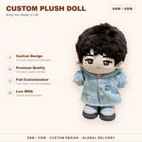 Poupée en peluche en coton personnalisée CE CPC, avec sweat à capuche bleu et baskets, jouet en peluche, cadeau d'anniversaire, objet de collection, vente en gros d'usine OEM