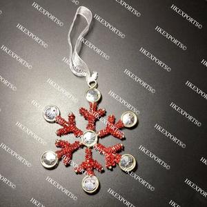 Adornos colgantes de cuentas de Navidad hechos a mano Adornos navideños hechos a mano únicos - Product Image 1