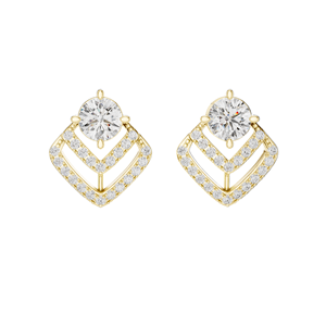 Boucles d'oreilles en diamant de laboratoire 3.412 CT VVS-VS EF, taille brillant rond, en or 18 carats, 14 carats, 10 carats et argent 925, Moissanite, Rose - Product Image 3