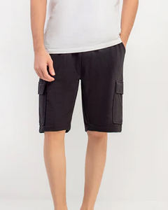 กางเกงขาสั้นคาร์โก้ผ้าฟลีซแคนวาสสำหรับผู้ชายสไตล์คลาสสิก ใส่สบายๆ ในฤดูร้อน เอวยางยืด ระบายอากาศได้ดี เป็นมิตรกับสิ่งแวดล้อม - Product Image 3