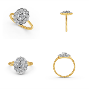 Anillo de bodas de oro sólido de 18 quilates para mujer 1.52cts VS Clarity EF Color Lab Grown Oval Cut Diamond IGI Certified Jewelry para fiestas - Product Image 5