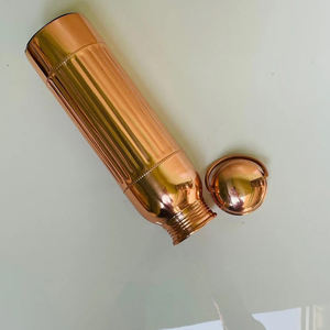 Highly Shine Quality Enamel Embossed Design <b>Metal</b> Pure Copper <b>Water</b> <b>Bottle</b> With Lid & Smoothly Copper Handle for Home & Office - Product Image 4