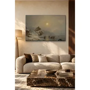 Impresión en lienzo de Fida Andreas Achenbach: Cazadores en un lago helado - Product Image 4