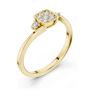 Bague en cluster de diamants de laboratoire 0,176 CT pour femmes, clarté VVS-VS EF, or 18 carats, 14 carats, 10 carats et argent 925, or rose, or jaune, or blanc - Product Image 5