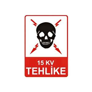 Panneau de signalisation de danger réfléchissant en aluminium/PVC 15 KV - Product Image 1