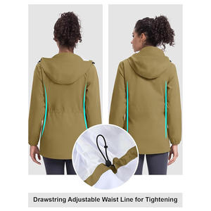 Chaqueta cortavientos Softshell ligera para mujer personalizable impermeable a prueba de viento tiras reflectantes duraderas cremallera algodón - Product Image 3