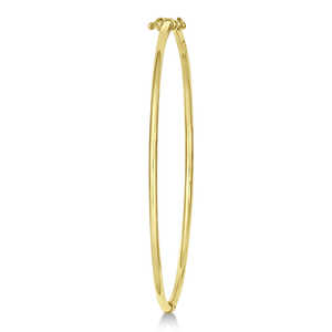 14K Yellow <b>Gold</b> Hinged Stackable <b>Bangle</b> <b>Bracelet</b> Fine Plain Metal <b>Bangles</b> - Product Image 2