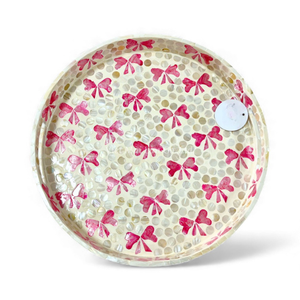 Plateau rond en nacre fait à la main, plateau de service naturel fait à la main, plateau en coquille pour table basse, fabriqué directement au Vietnam - Product Image 2