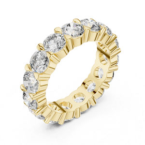 แหวนทองคำโรสโกลด์ 14K ประดับเพชรทรงกลม 5.25 กะรัต ผลิตในห้องปฏิบัติการ สไตล์วินเทจสำหรับผู้หญิง |   แหวนสำหรับใส่ทำงานที่ได้รับการรับรองจาก IGI |   เพชรที่เพิ่งเพาะเลี้ยง - Product Image 4