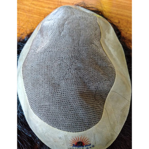 Cabello de encaje francés para hombres, tupé 100% de cabello humano, piel fina, línea frontal de Pu, Parche de cabello de tupé - Product Image 2