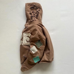 Custom Distressed Hoodie with Ripped Design 400 GSM <b>Jumper</b> Oversized and Streetwear Style Solid Pattern Cotton for Winter - Product Image 3