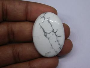 Superbe cabochon de howlite véritable 100% naturel forme ovale pierres de guérison naturelles polies lisses pour la fabrication de bijoux à taux de vrac - Product Image 4