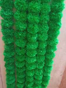 100 Uds guirnalda de flores de caléndula artificial 4,5 pies cadena larga guirnalda de caléndula India Diwali Pooja decoración fiesta de boda - Product Image 6