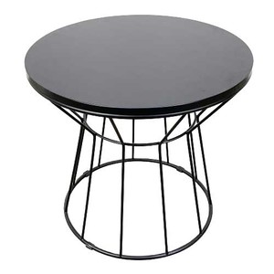 Antique Iron Frame <b>Coffee</b> <b>Table</b> with Wooden Top 60x60x52cm Durable Convertible Industrial Design for Living Room Use - Product Image 1