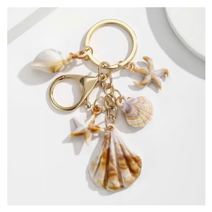 Porte-clés coquillage élégant inspiré de la plage, en acrylique, coquille de conque mignonne et romantique, charme pour couple, sac à main, porte-clés coquillage - Product Image 2