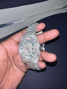 Reloj Iced Out para hombre con moissanita brillante diamante rectángulo caja de acero ETA movimiento pulsera Dial banda caja de embalaje - Product Image 3