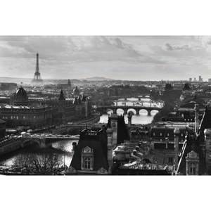 Affiche rétro de Paris en noir et blanc pour décoration murale - Product Image 1