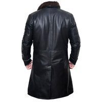 Vente en gros OEM blouson bombardier B3 de haute qualité pour hommes manteau long en fourrure de mouton à col montant veste en cuir de pilote aviateur en peau de mouton