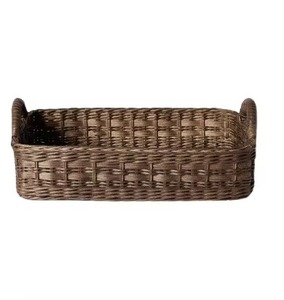 ถาดหวายทรงสี่เหลี่ยมผืนผ้าทำด้วยมือสำหรับร้านกาแฟบ้านชาแผงลอยกลางแจ้งปิกนิกร้านค้าปลีกและการนำเสนออาหาร - Product Image 5