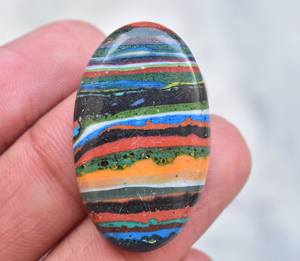 Rainbow Calsilica Gemme Rayé Arc Calsilica Lâche Cabochon pour Bijoux - Product Image 2