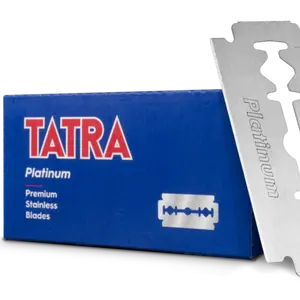 Lames de rasage en acier inoxydable de qualité supérieure TATRA Platinum pour un rasage en douceur en acier suédois platine et revêtement PTFE