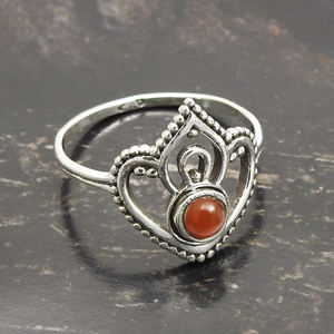 925 bagues classiques en argent massif bijoux fins pour femmes 925 argent Sterling cornaline pierres précieuses Style Boho anneaux faits à la main pour elle - Product Image 3
