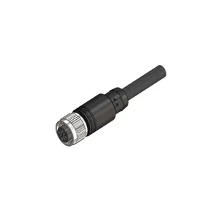 M12 Female Straight 4 Pin 3 Core X 0.34 SQMM PVC Cable with Top Quality Material Made Circular Connector