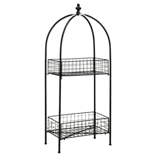 Pequeño soporte de exhibición de 2 niveles de metal negro para decoración del hogar, herramienta de almacenamiento de pasteles Ins hecha a mano, mayorista directo de fabricante de plástico - Product Image 1