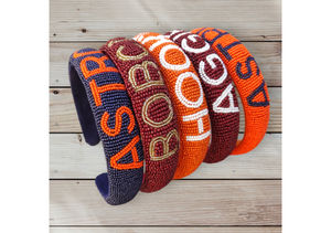 ASTROS Bandeau perlé pour femme Bandeau Gameday fabriqué avec des perles - Product Image 2