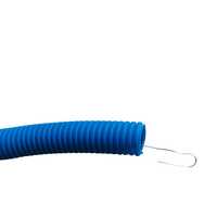 Conduit ondulé ignifuge en PP bleu avec fil de tirage intégré, flexible, résistant aux UV, pour câblage électrique