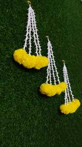 Marigold pelucheux artificiel avec glands Rajnigandha parfait pour Diwali, Navratri, mariage, maison, entrée de la porte principale, décor de temple - Product Image 5