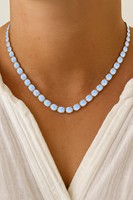 Collier tennis classique en pierre de lune arc-en-ciel pour usage quotidien, en argent sterling 925 plaqué or 14 carats, taille ovale, certifié IGI, Fire Children's