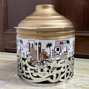 Réchauffeur de nourriture en acier avec couvercle, dernier modèle unique de fabrication personnelle, chauffe-plats à la cocotte traiteur de mariage du marché du Golfe du Moyen-Orient - Product Image 1