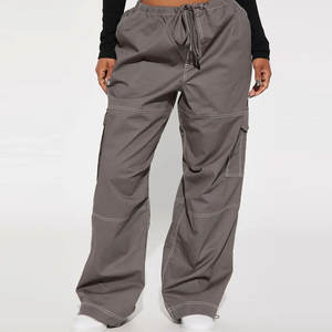 Pantalons cargo taille haute pour femmes, streetwear surdimensionné, pantalons utilitaires avec grandes poches, fabrication en usine - Product Image 6