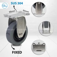Roues pivotantes électrostatiques antistatiques en TPR à usage moyen, 3, 4, 5 pouces, en acier inoxydable, à double roulement à billes, haute capacité de charge, prix usine