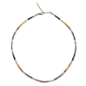 Précieux Multi saphir pierres précieuses perles à facettes collier bijoux prix de gros tendance fête porter Design acheter maintenant