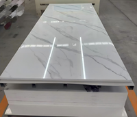 Panneau mural en PVC brillant effet marbre blanc gris UV minimaliste MORLENX pour la décoration intérieure de la maison, de l'hôtel et du bureau