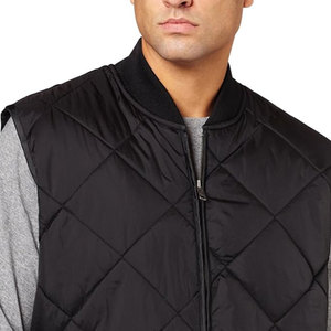 New Style Custom Embroidery/Printed Logo Canvas Puffer Vest for Men High Quality Stand Front <b>Waterproof</b> Windproof Breathable - Product Image 5