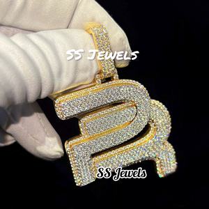 Pendentif personnalisé PR Moissanite Collier en argent 925 plaqué or style hip hop pour hommes et femmes - Product Image 6