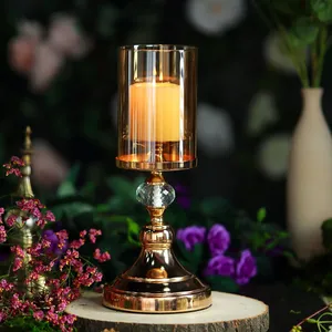 Portavelas de Metal dorado antiguo y hierro para boda, Navidad, decoración de Mesa para el hogar, candelabros, soporte - Product Image 3