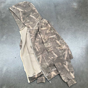 Sudadera con capucha oversize personalizada para hombre 2026, estilo urbano, con cremallera, estampado digital por sublimación, corte holgado, camuflaje, 100% algodón, informal para invierno - Product Image 2