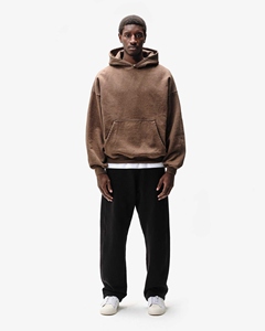 Sweat à capuche basique en tissu polaire mélangé coton, mélange polyester/coton, anti-froissement, écologique, séchage rapide et respirant - Product Image 3