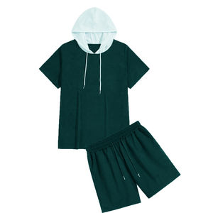 T-shirt d'été personnalisé à prix de gros pour hommes, imprimé avec cordon de serrage, ensemble court de 2 pièces, vêtements de sport de jogging pour l'entraînement - Product Image 6