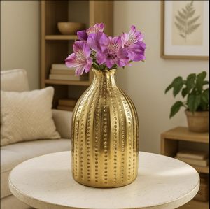 Florero de Metal de diseño martillado con acabado plateado más vendido, florero decorativo de mesa ecológico para decoración de sala de estar y dormitorio - Product Image 4