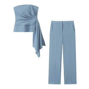 Pantalon de Ville Décontracté à Devant Plat pour Femme Très Vendu en Tissu Doux Laine/Coton Conception Respirante avec Taille sur Mesure & de Haute Qualité - Product Image 6