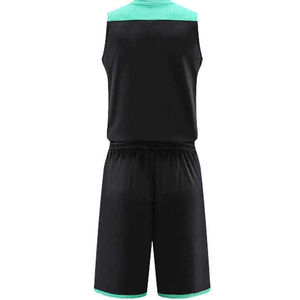 Vêtements de sport de basket-ball 100% polyester personnalisés pour hommes, uniforme léger avec logo imprimé et nom du joueur, service OEM - Product Image 3
