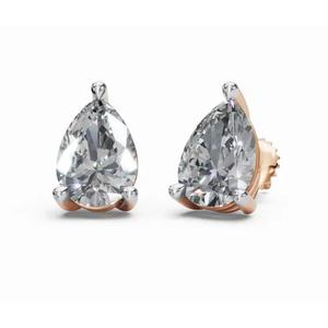Boucles d'oreilles clous en diamant solitaire poire Aurelias, or 9 KT, 14 KT, 18 KT, bijoux de laboratoire, vente en gros, OEM, fournisseur d'exportation B2B - Product Image 1