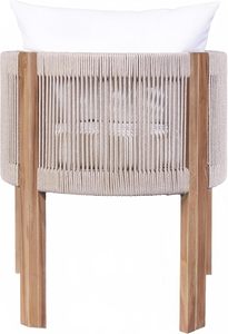 Fauteuil en teck avec panneau tressé en corde, chaise d'extérieur rembourrée pour le bord de la piscine - Product Image 3