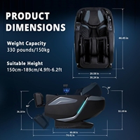 Sillón de Masaje Shiatsu de Cuerpo Completo con Reposapiés Extensible Automático, Modos de Gravedad Cero, Estiramiento Profundo de Yoga y Control por Voz